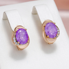Boucles d'oreilles élégantes en cristal cosmique violet