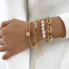Pack de Bracelets en Or et Perles