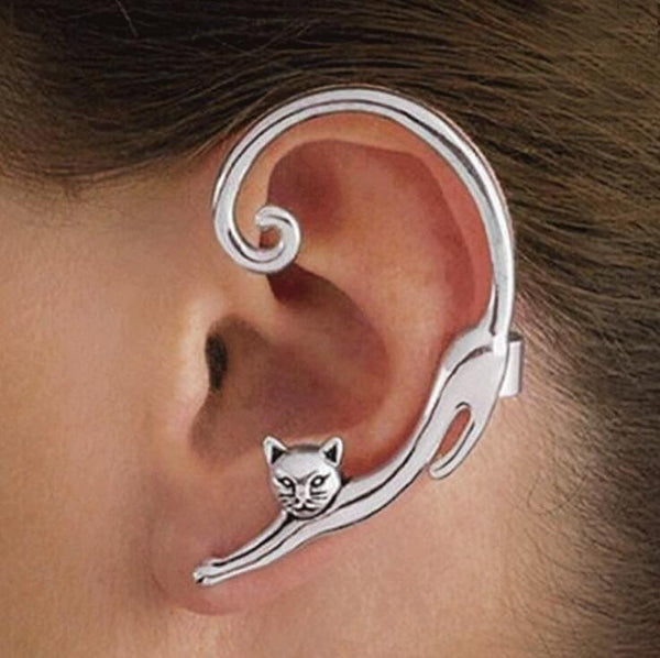 Boucles d'oreilles en Argent motif Coeur et Chat - La BoutiK du Chat
