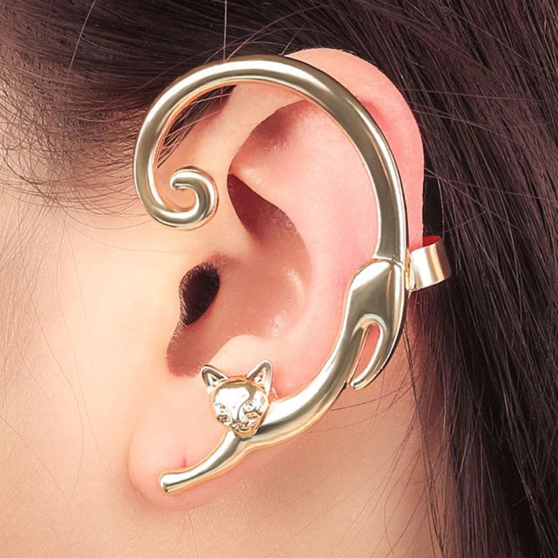 Boucles d'oreilles en Argent motif Coeur et Chat - La BoutiK du Chat
