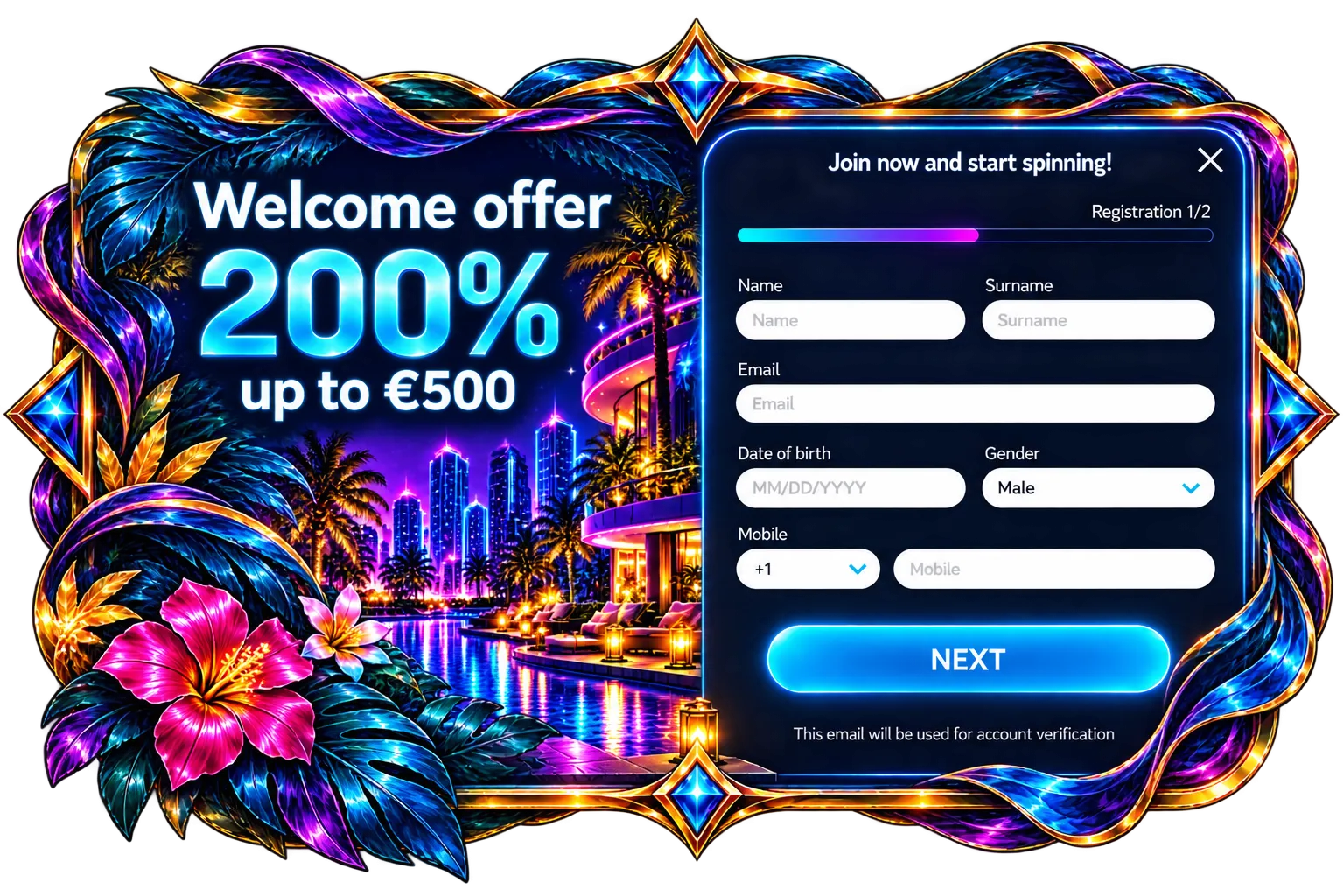 Inscription casino bonus